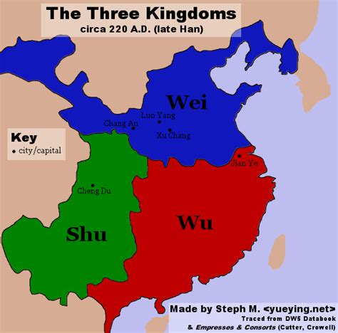 A Map of the Three Kingdoms .
